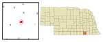 Thayer County Nebraska Incorporated and Unincorporated areas Hebron Highlighted